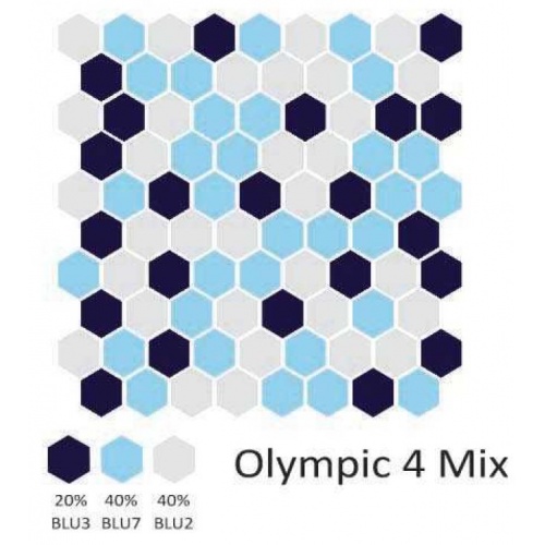 المپیک Olympic Mix - کاشی استخری میکس شش گوش المپیک مدل کار شده - سرامیک استخری آرتما